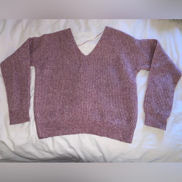 Anthropologie Angel of the North Gabriele Tie Back Ribbed Seater - Purple Size M - Picture 9 of 9